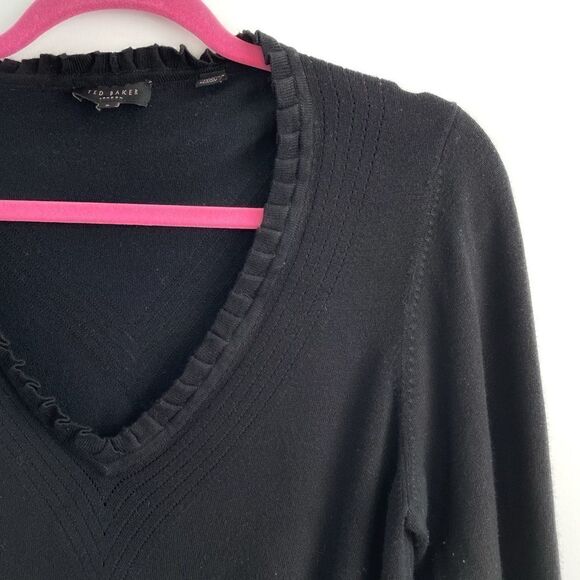 Ted Baker Long Sleeve V-Neck Sweater - Picture 4 of 13